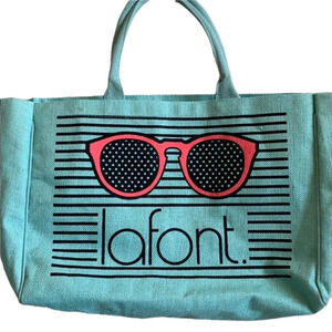 lafont. Large green striped tote bag